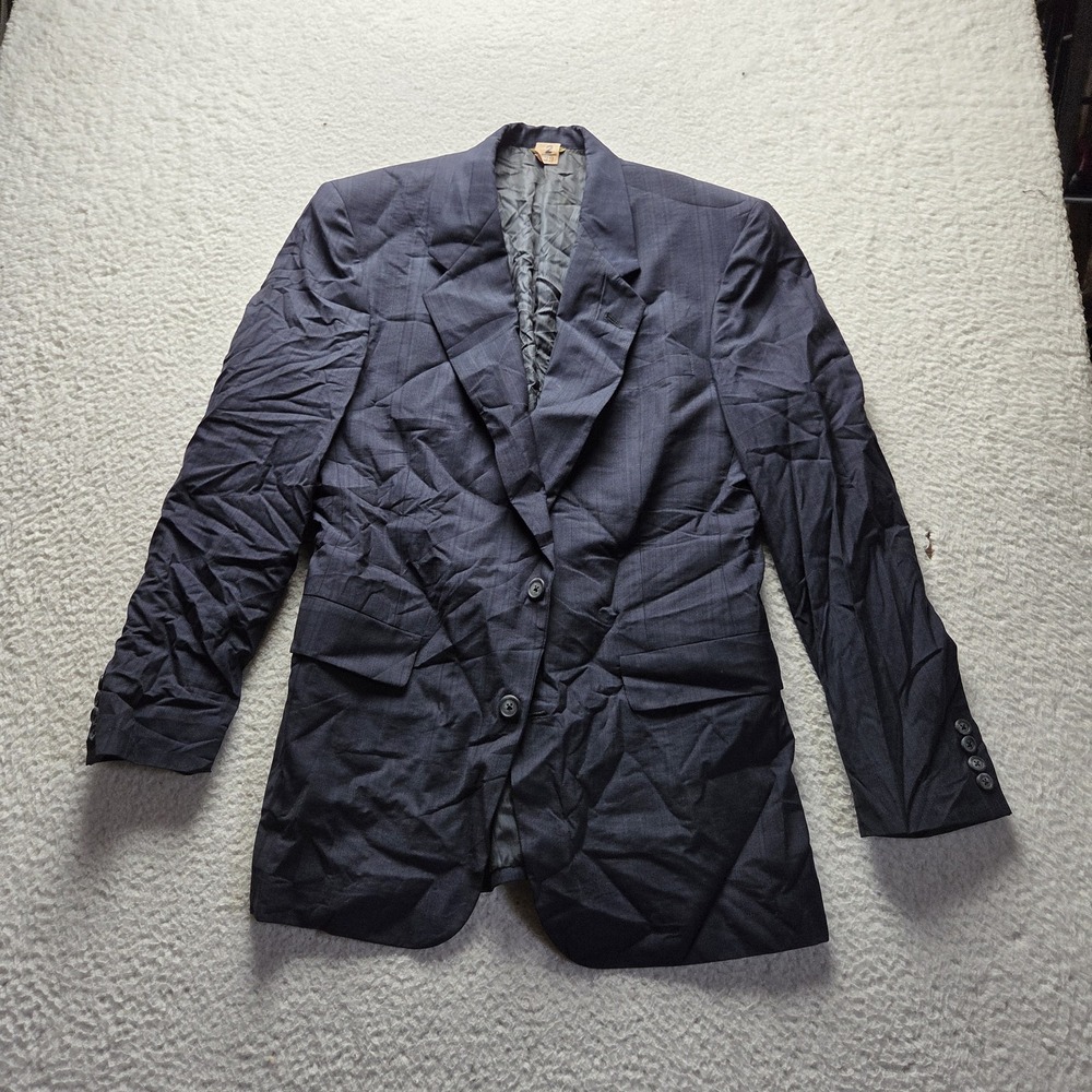 Vintage Hart Schaffner Marx Gold Trumpeter Suit Jacket Mens 40 Gray Wool USA